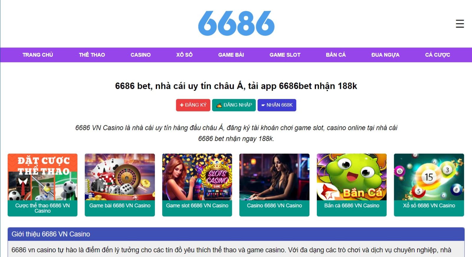 6686vn.casino - nền tảng cá cược đáng tin cậy nhất hiện nay